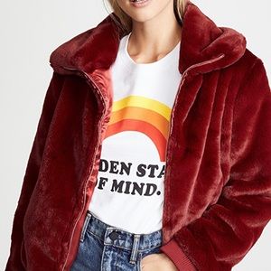 Generation Love Heidi Faux Fur Bomber Burgundy